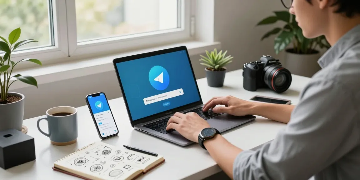 Download Telegram easily in a modern workspace filled with technology and inspiration.