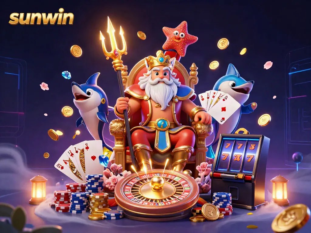 Experience thrilling gameplay with sunwin's vibrant casino scene featuring Neptune and dazzling elements.