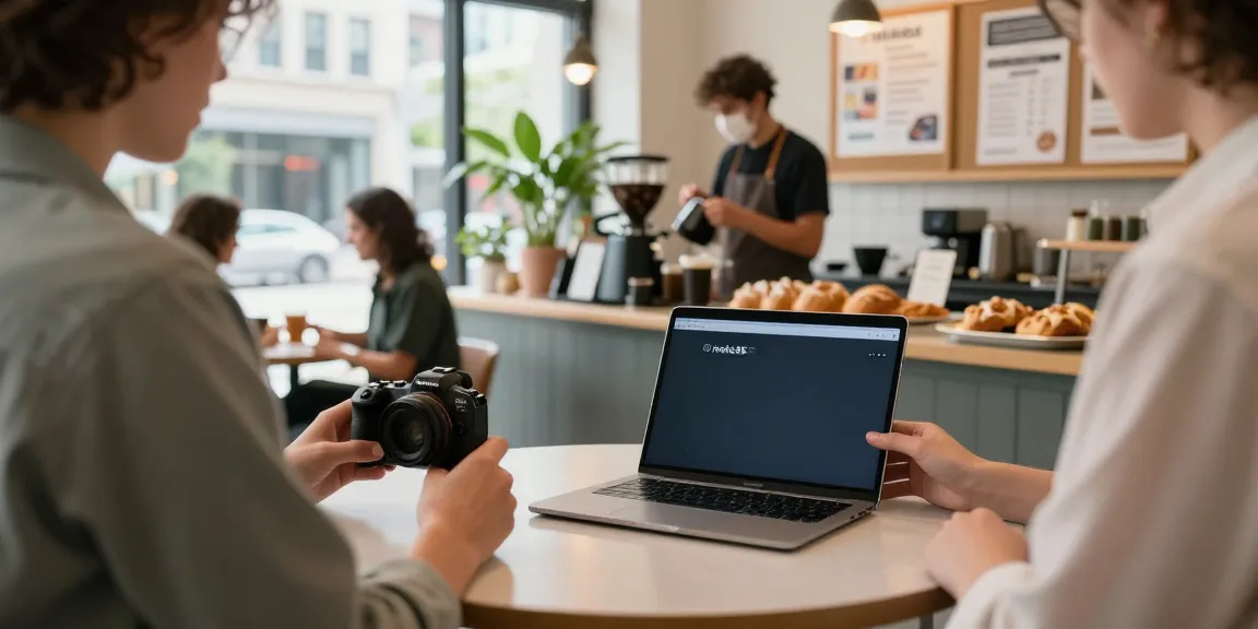 Person browsing the rokok88 link on a smartphone in a cozy café.